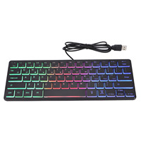 64 Keys USB Wired Gaming Keyboard Mini RGB 3 Backlights Computer Keyboard for PC Laptop Desktop Notebook Accessories