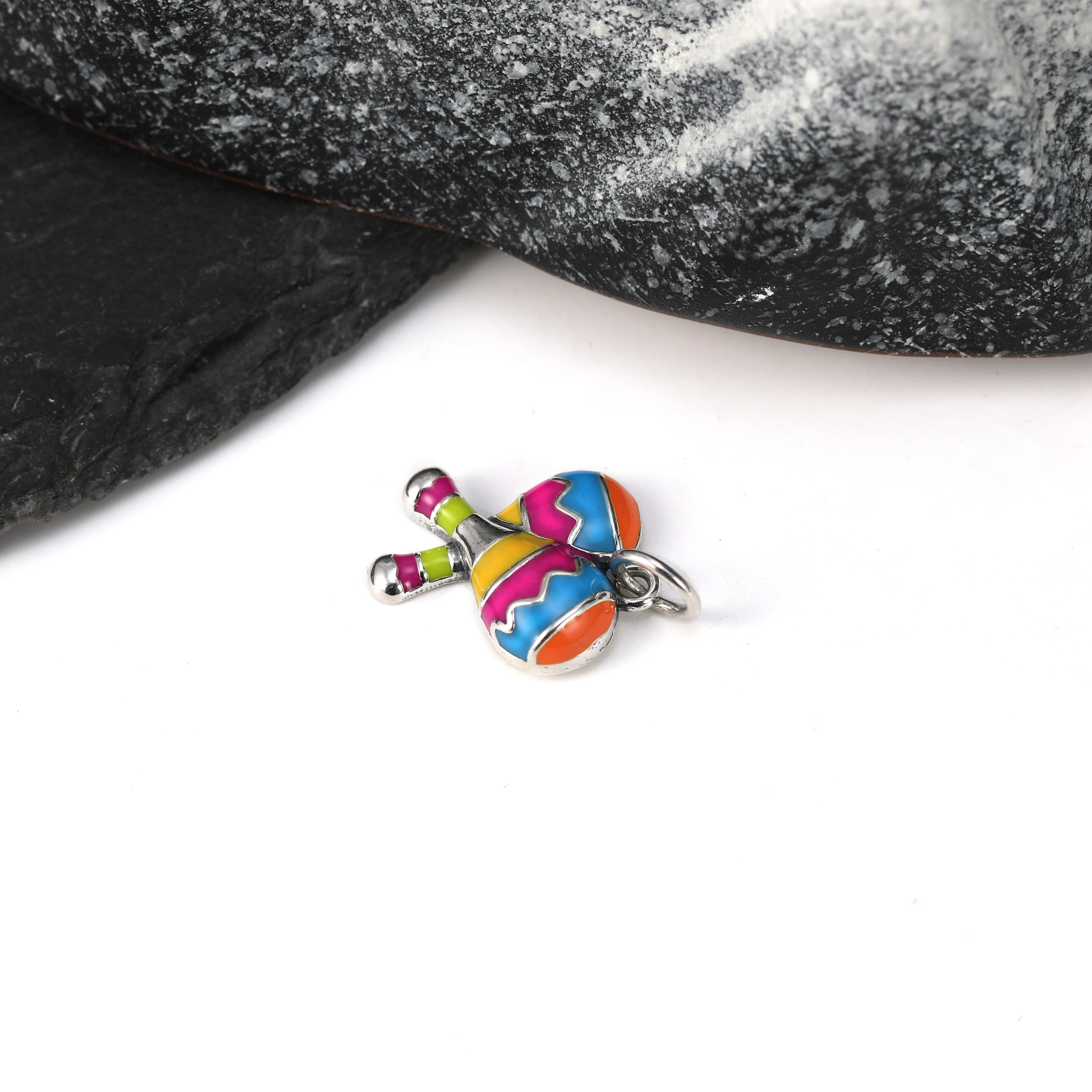 DJ254 سلسلة مفاتيح أصلية من الفضة الإسترليني عيار 925 عصرية ورائعة، قلادة كرة رملية لمهرجان المينا