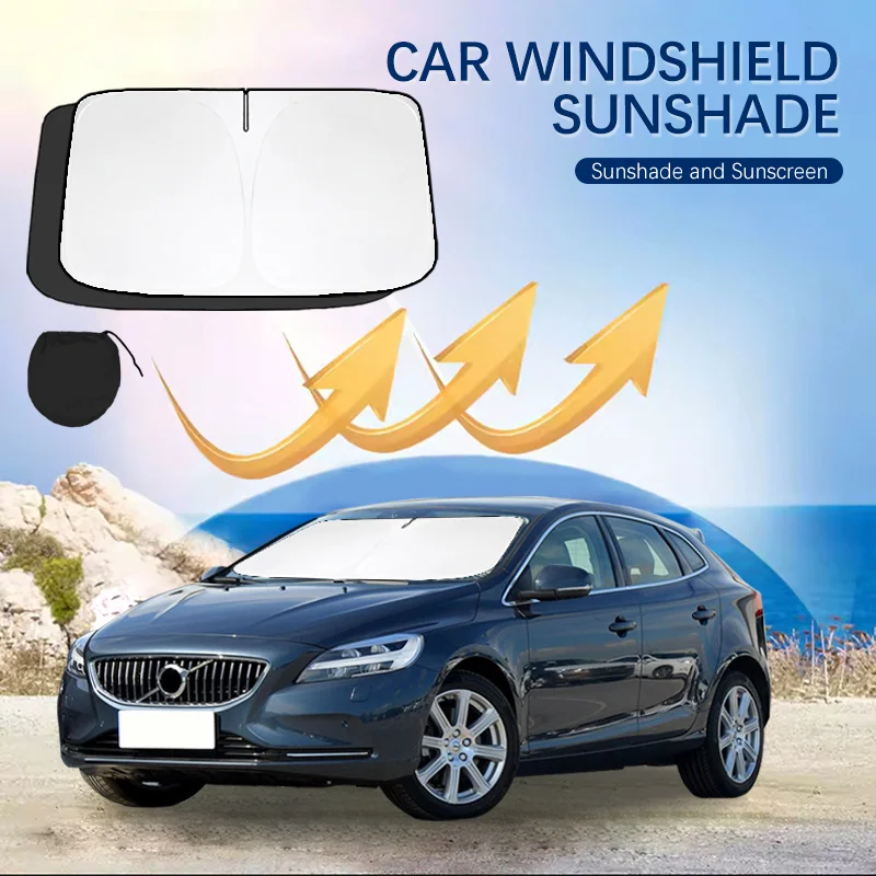 

For Volvo V40 V50 V60 V70 V90 Windshield Sun Shade Sunshade Sun Visor Protector Foldable Blocks UV Rays Laser Sun Protector