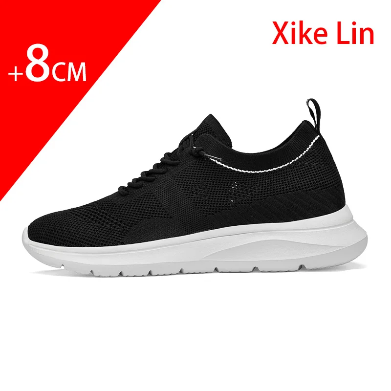 

Mens Elevator Shoes Breathable Sports Soft Sole Mens Increasing Increase Height By 8 Cm Hidden Heel White Mesh Board Shoes