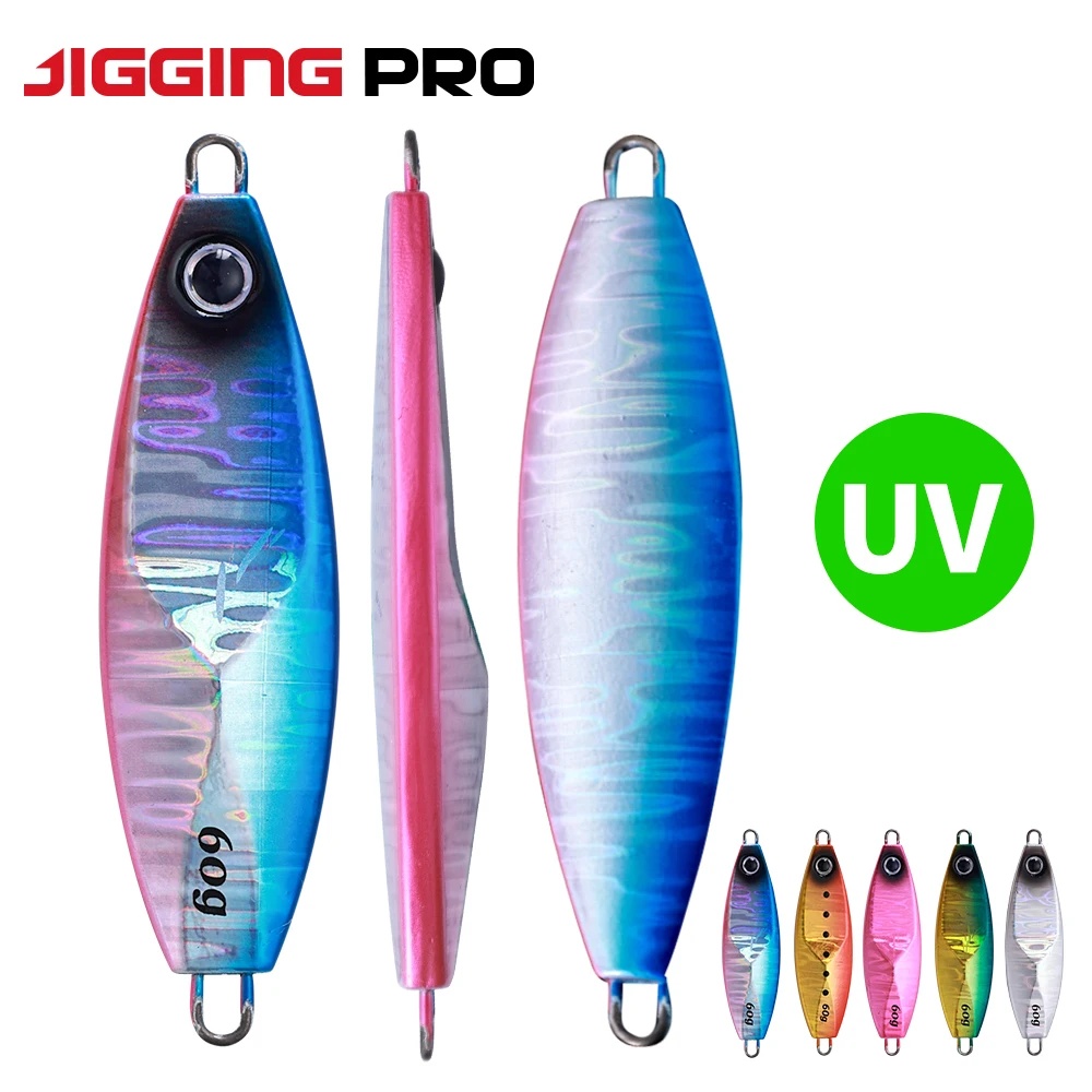 Clearance Sale Slow Metal Jig Luminous Long Cast Saltwater Jigging Fishing Lure Artificial Bait for SeaBass Kingfish Amberjack view 6