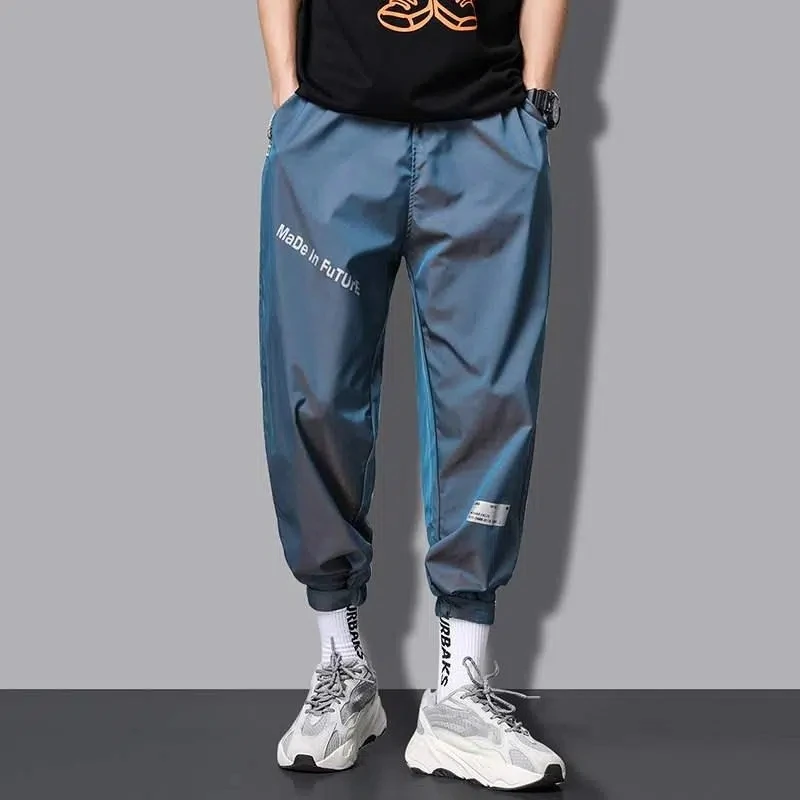 

Mens Joggers Fashion Reflective Y2K Harajuku Streetwear Cargo Pants Men Casual Hip Hop Jogging Pants Baggy Trousers Men Clothing