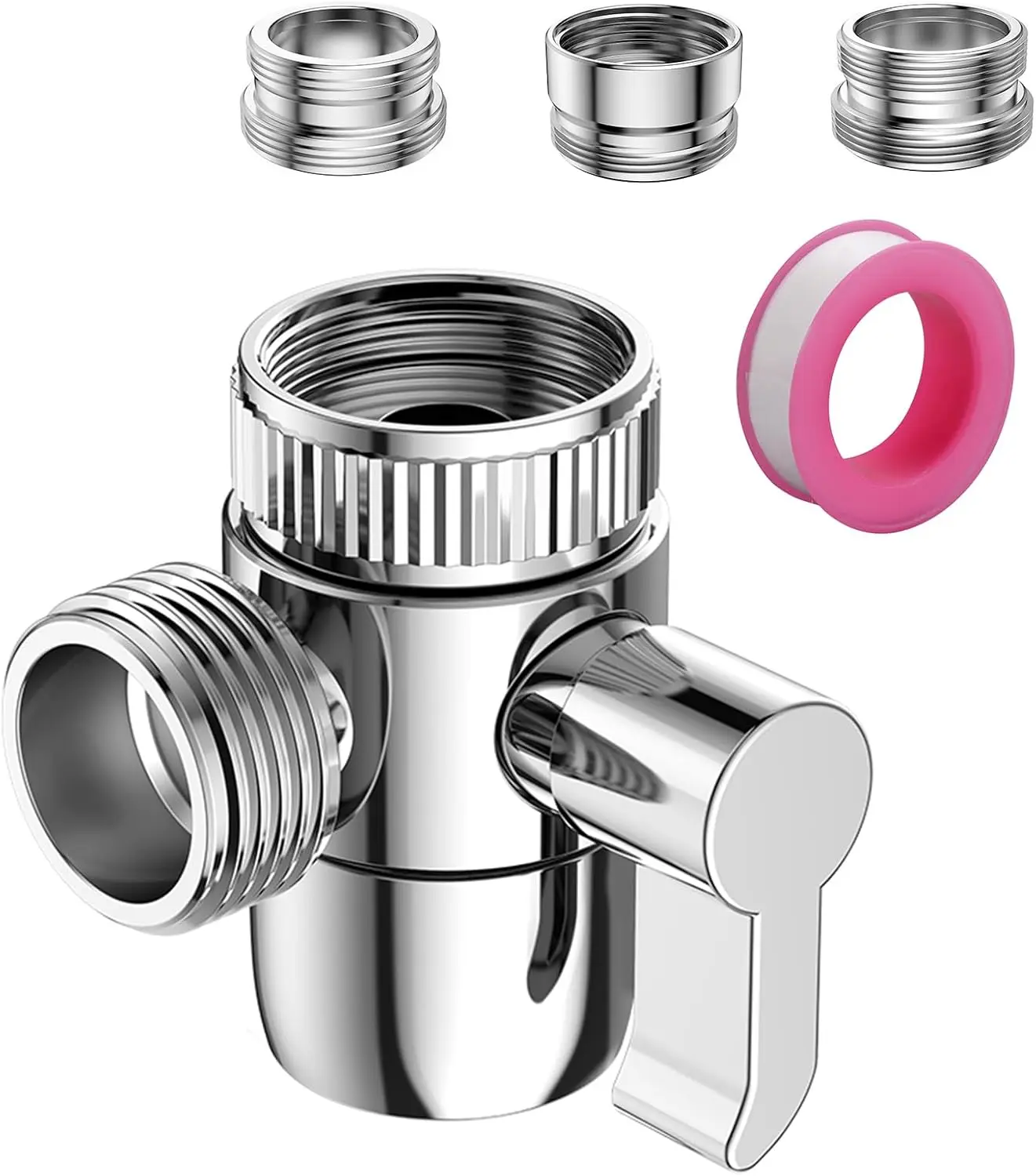 

3-Way Faucet Diverter Valve with Aerator for Hand Held Shower, Sink Splitter for Kitchen Bathroom with 55/64", 15/16", G1/2