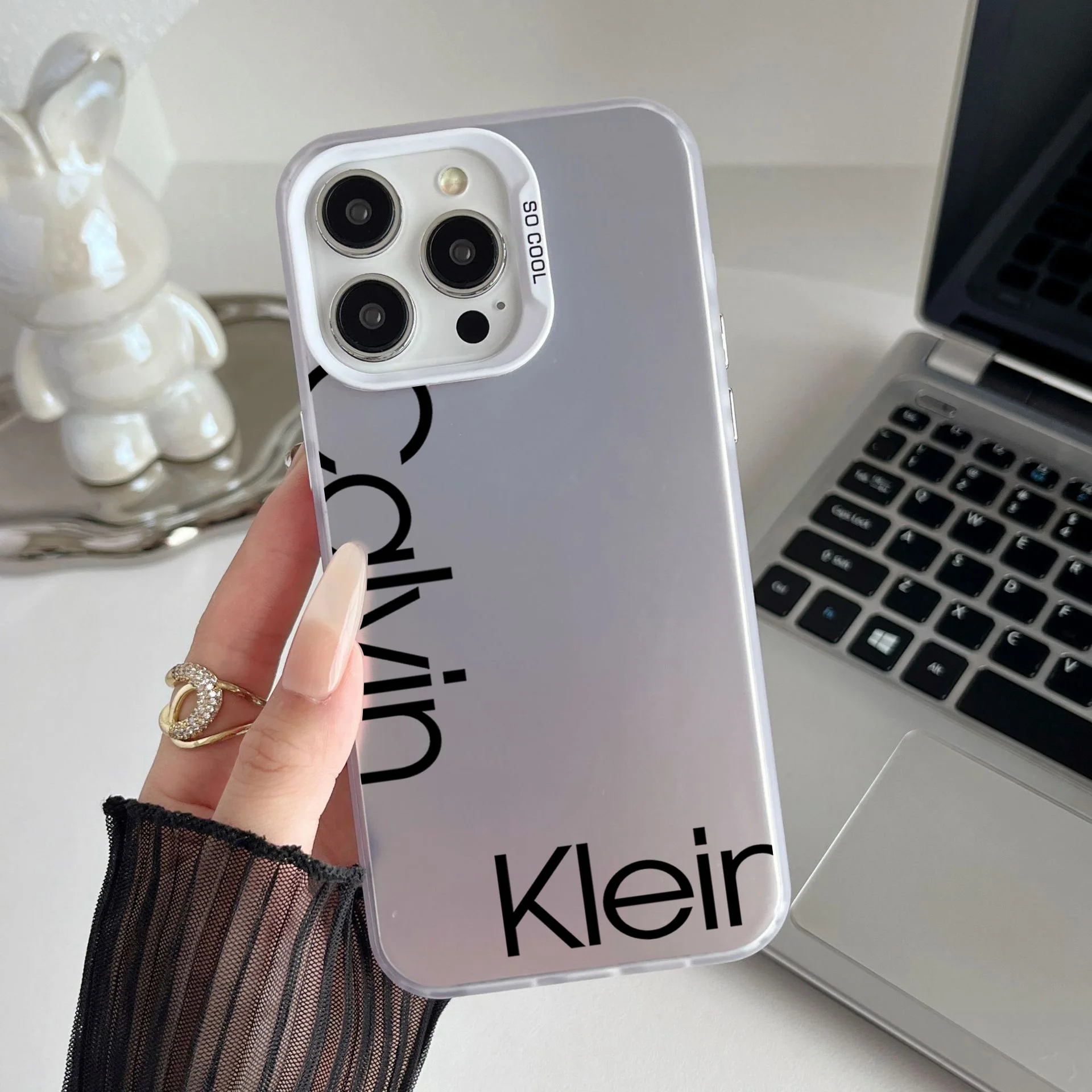 Pink Luxury C-Calvin K-Klein Phone Case For iPhone 16 15 14 13 12 11Pro Max XR X XS 12Mini 14 15 16 Puls Soft Black iPhone Case