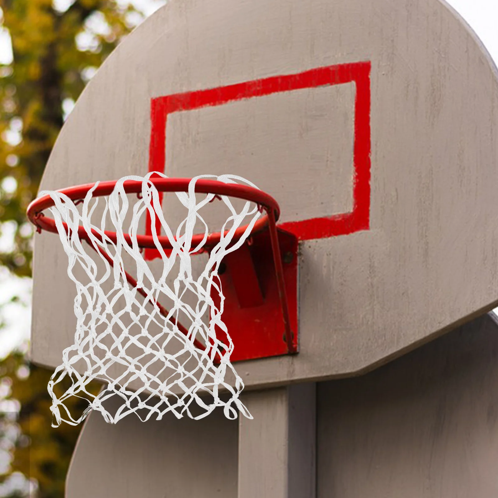 Rede de basquete resistente de nylon de alta densidade, 12 alças, resistente ao desgaste para todos os climas, para esportes internos e externos