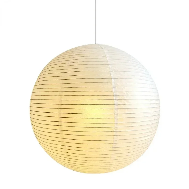 Imagem -03 - Akari Noguchi Yong Long Luzes Pingente Bola Redonda Lâmpada Pendurada para Sala de Estar Quarto Mesa Quarto Designer Led Wabi-sabi E27