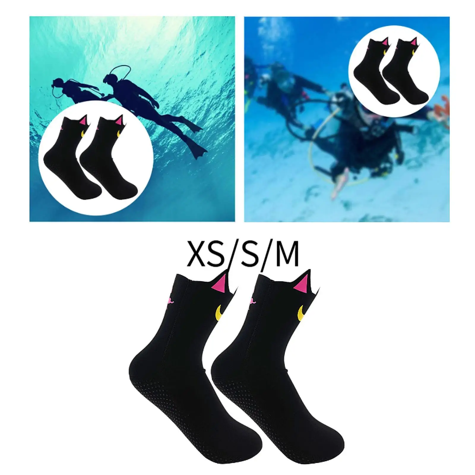 

3mm Neoprene Fashion Breathable Waterproof AntiSlip Diving Socks Wet Suit Socks for Snorkeling Surf Beach Water Sports Rafting