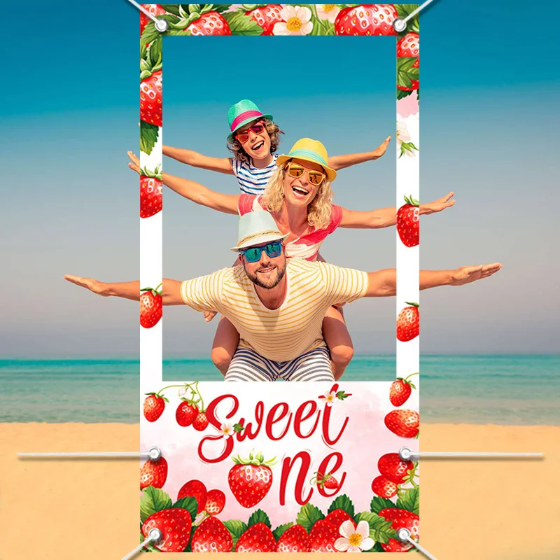 Strawberry Photo Booth Photo Frame Props Suitable For Birthday Party Photography Children\'s Birthday Party Decoration