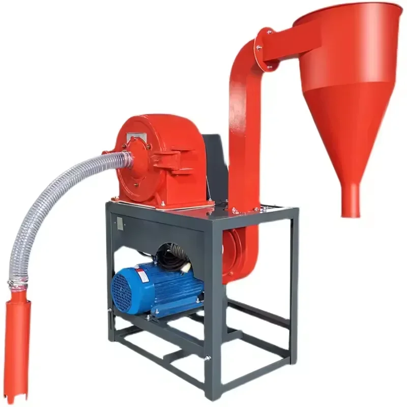 Corn/wheat/rice/self suction pulverizer chaff cutter manufacturer grain hammer mill cyclone