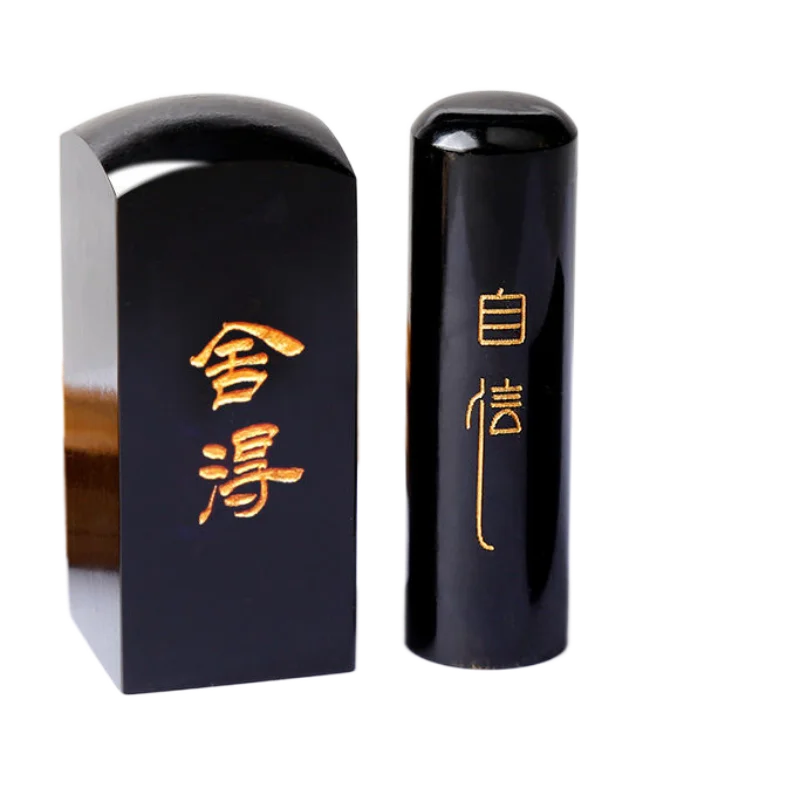 Custom Chinese Name Stamps Japanese Ox Horn Seal Name Stamps Sellos Personal Portable Chinese Calligraphy Painting Seal Stempel