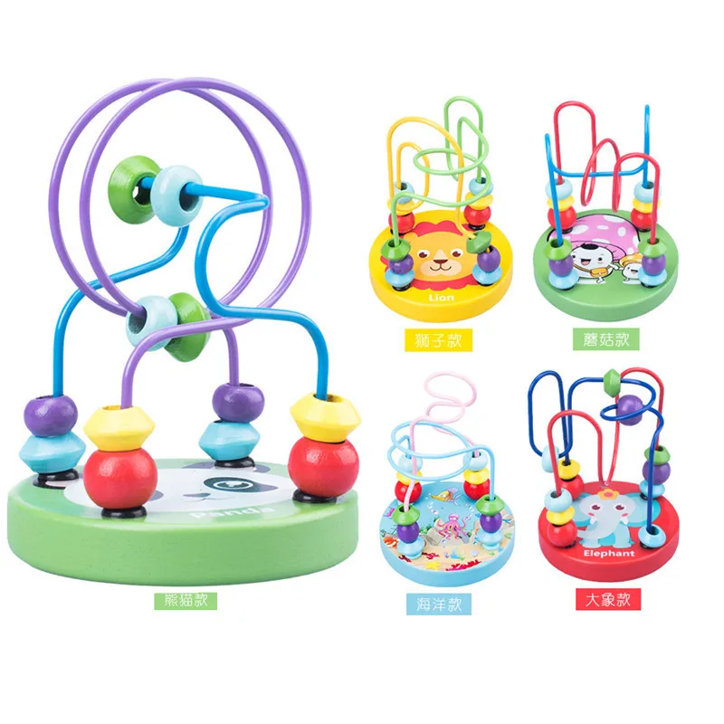 

Wholesale Hot 2024 Kids Toys Educational Learning Baby Toddler Mini Circle Bead Maze Puzzle Montessori Wooden Toys for Children