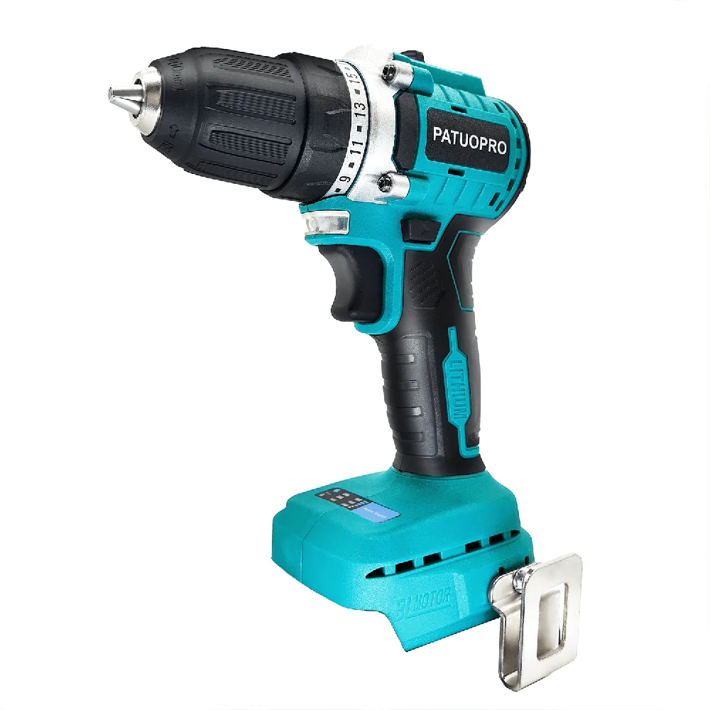 Cacciavite elettrico a mano con trapano a mano senza fili da 10 mm, 2 velocità, 23 impostazioni di coppia, adatto per batteria Makita 18 V (senza batteria)