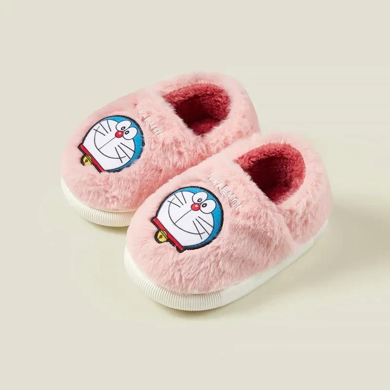 Kawaii Cartoon Doraemon Winter Children Cotton Shoes Boys And Girls Anime Home Warm Anti-skid Slippers Christmas Birthday Gifts