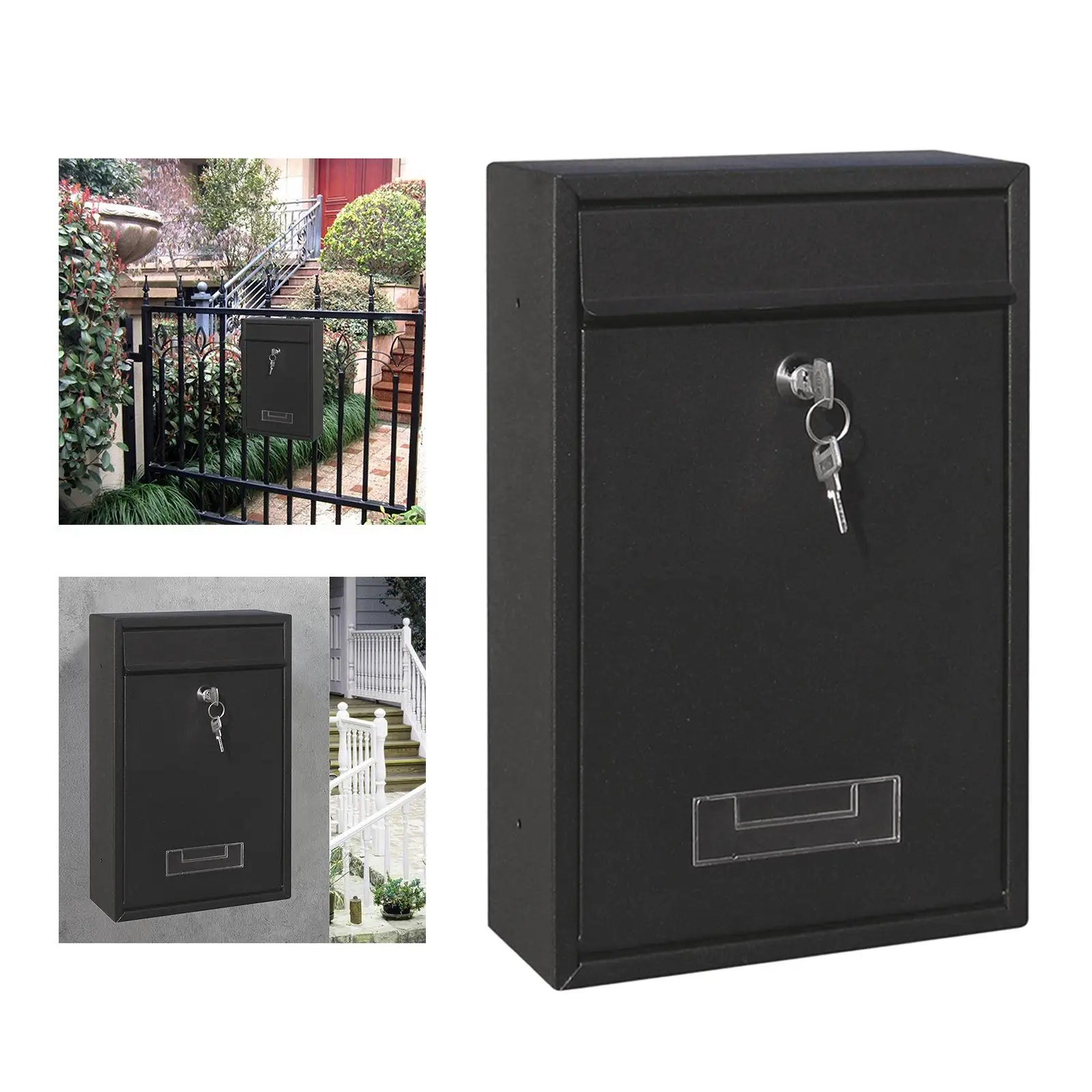 Metal Locking Mailbox , with Lock Iron for Gate Office Loading Newspaper
