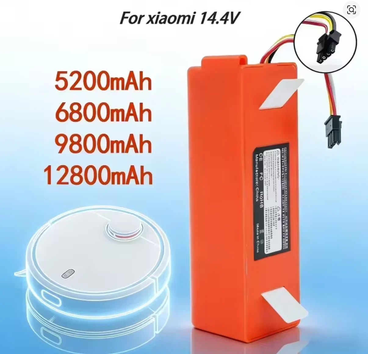 

14.4V BRR-2P4S-5200S Robotic Vacuum Cleaner Replacement Battery For Xiaomi Roborock S55 S60 S65 S50 S51 S5 1S 1ST MAX S6 Parts
