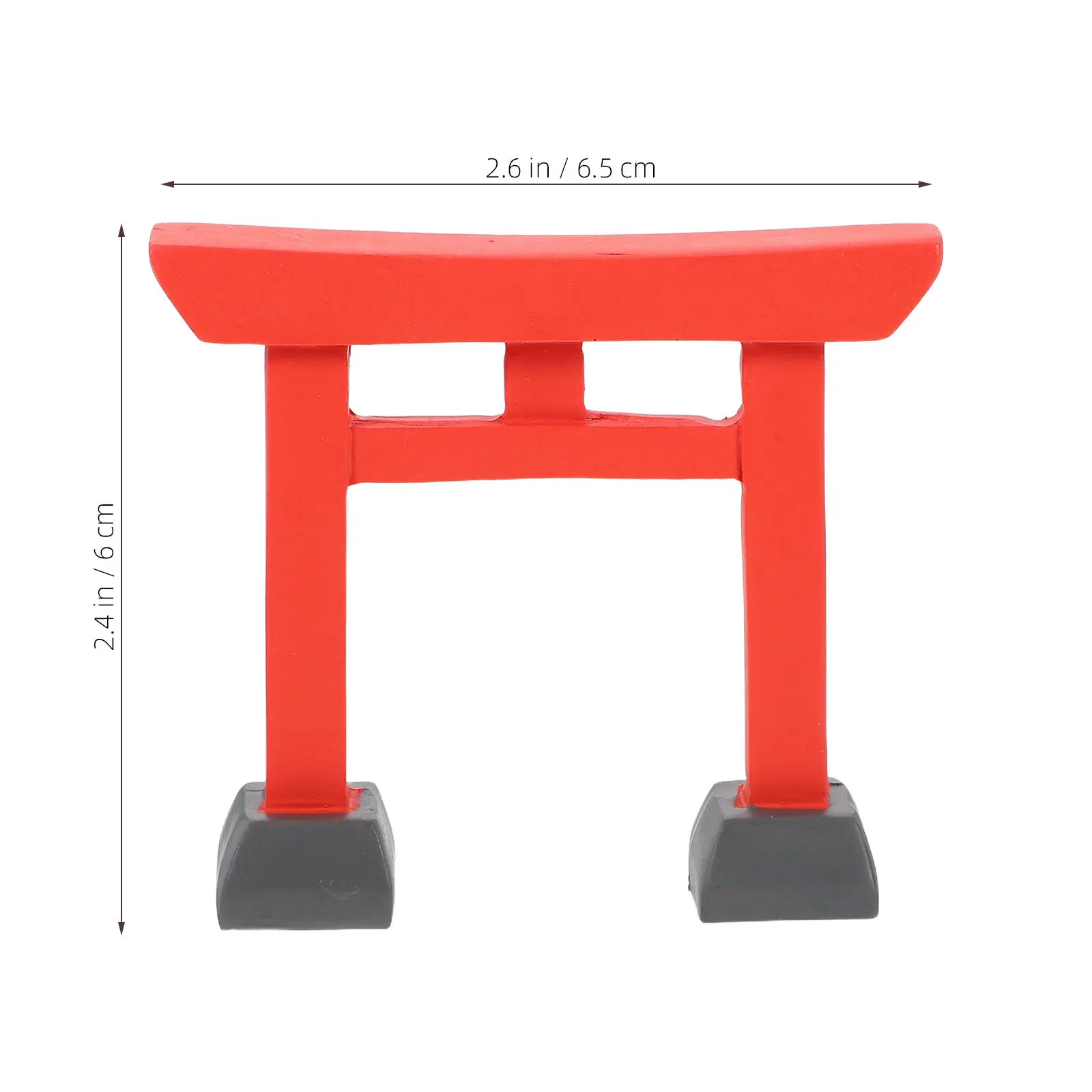 2Pcs Authentic Mini Torii Gate Resin Ornament Japanese Zen Garden Desk Decor Asian Micro Landscape Decoration Small Shrine Decor