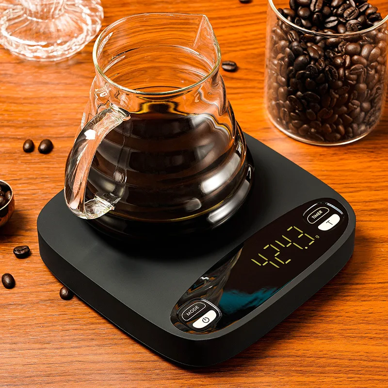 Smart coffee electronic scale, household kitchen food scale USB charging mini baking scale convenient nutrition scale