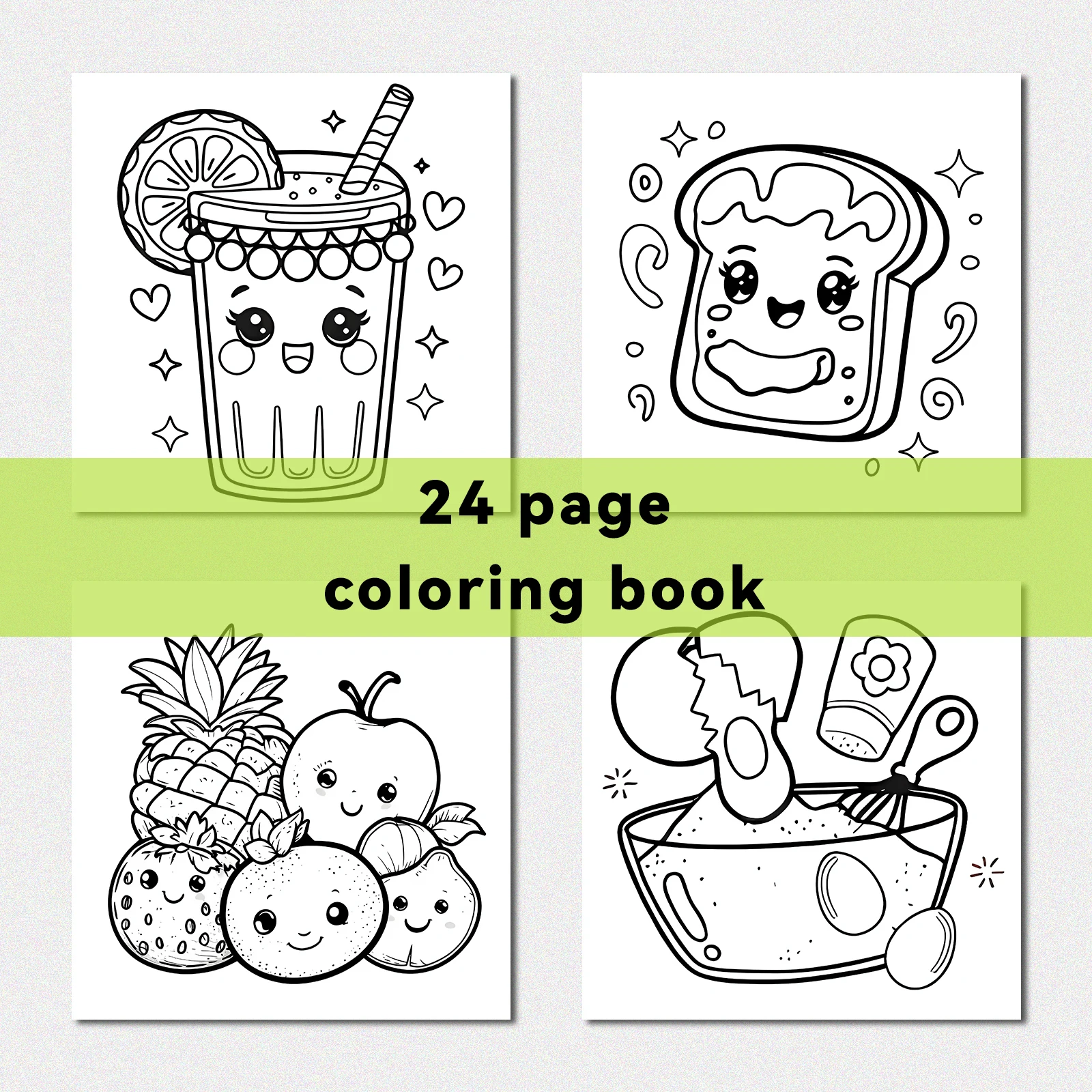 FOOD AND SNACK Coloring Book For Adults Bold And Easy Drinks and Desserts Cute Children Drawing Book for Perfect Gift Birthday