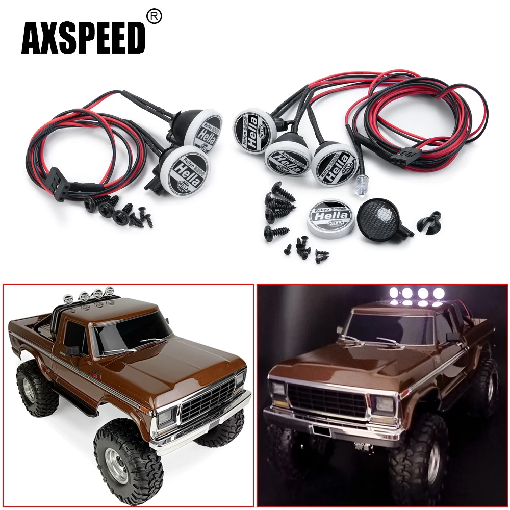 Axspeed simulation front scheinwerfer dach licht led-licht mit kunststoff abdeckung für TRX-4 TRX-6 axial scx10 1/10 rc auto upgrade teile