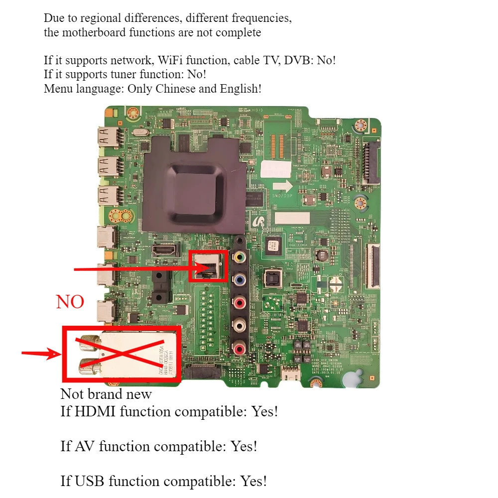 Placa-mãe para placa principal de TV, BN41-01958A, BN41-01958B, UE55F6400AK, UE55F6500, UE55F6800SSXTK, UE46F6510SS, UE55F6670SBXXU, UE75F6400