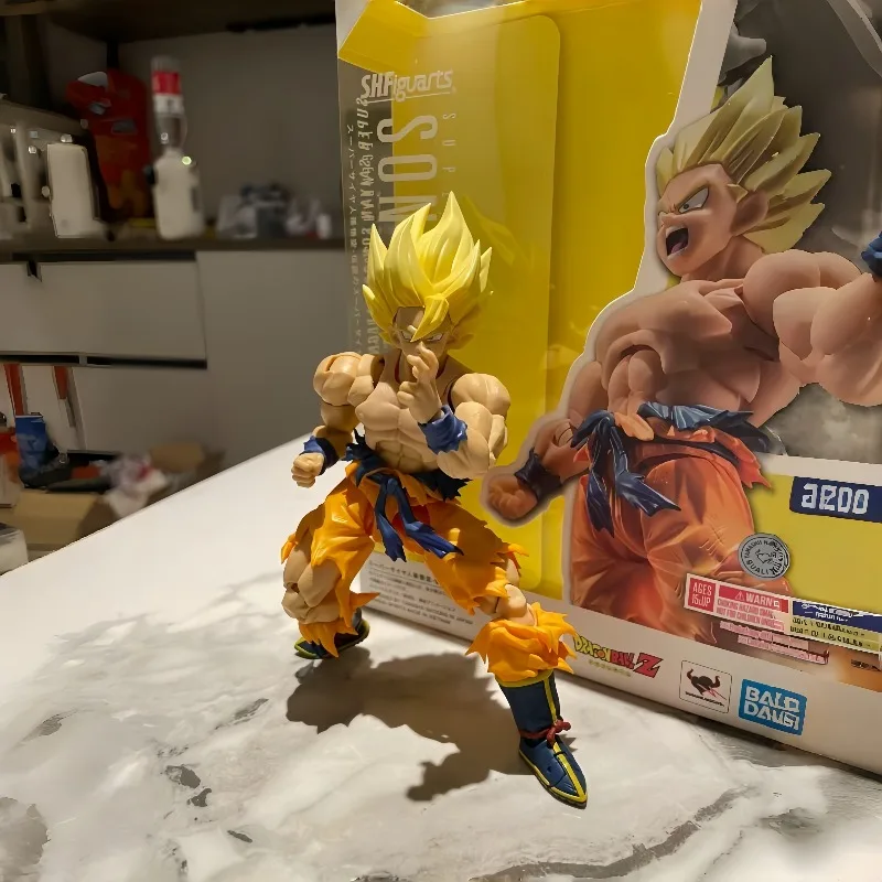 Original Bandai SHFiguarts Dragon Ball Super Saiyan Son Goku Legendary Super Saiyan Articulated Action Figure With Original Box view 3