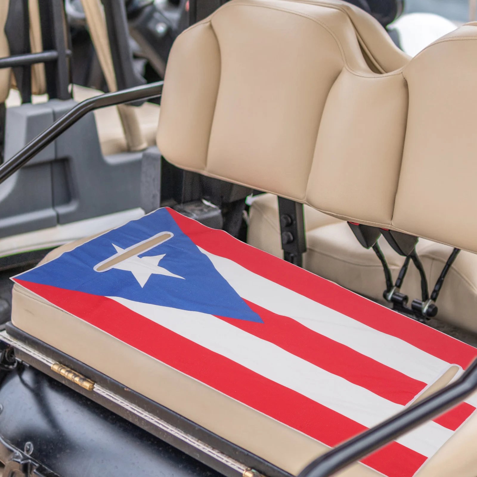 

2Pcs Beautiful Golf Cart Seat Covers Washable Blanket Unique National Flag Design Durable Comfort