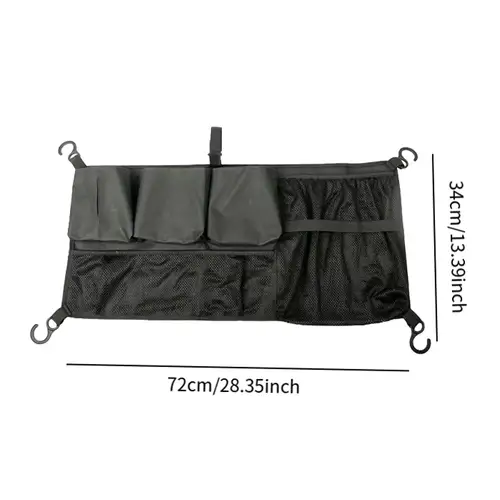 Imagen 2 del producto Bolsa de almacenamiento lateral para vagón de bolsillo lateral plegable con múltiples bolsillos, bolsa de accesorios para vagón, bolsa de red para carrito de Camping y playa
