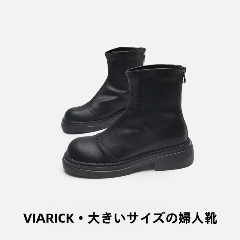 bottes-doublees-de-fourrure-pour-femmes-avec-fermeture-eclair-arriere-bottes-britanniques-a-large-pied-bottes-de-cheville-pour-l'automne-et-l'hiver