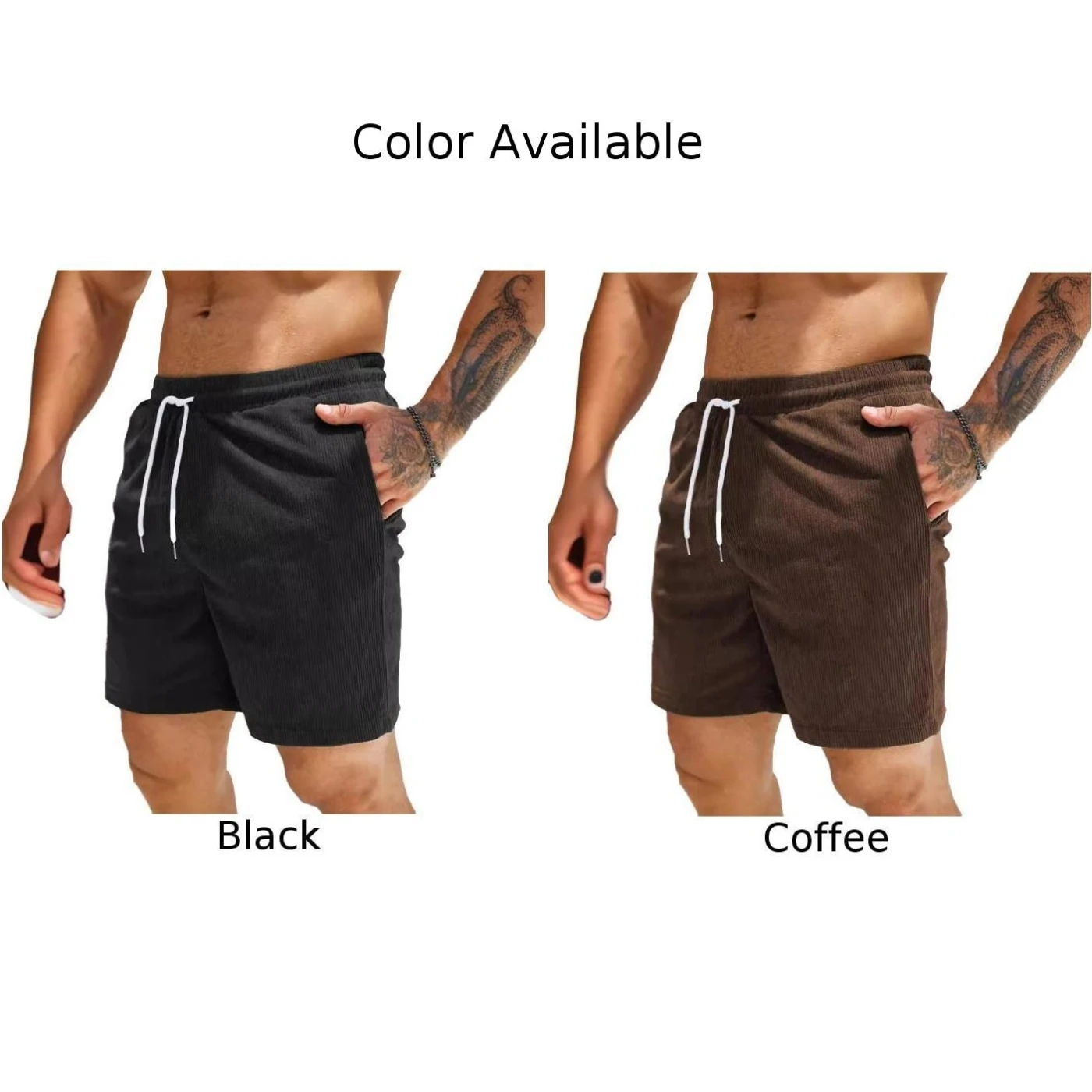 Bequeme Mode dail Urlaub Männer Shorts Hosen Strand Cord elastische Taille mittlere Taille Polyester leichte Dehnung