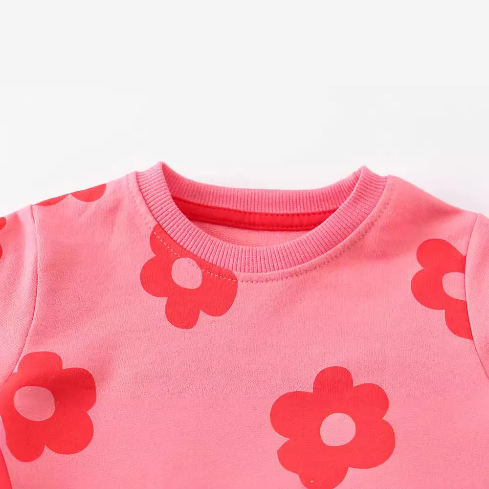 Girls Sweatshirt Knitted Terry Cotton Long-sleeved Cartoon Sweatshirt New Boys Autumn Clothing Children's Sweatshirt Top