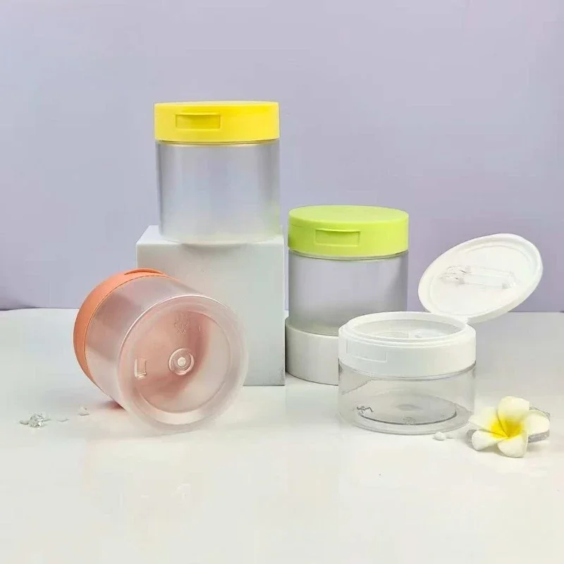 200-350ml Makeup Remover Pad Jar With Tweezers Round Clear Container Jars Empty Bottle Wide Mouth Flap Bottle Storage Lotion
