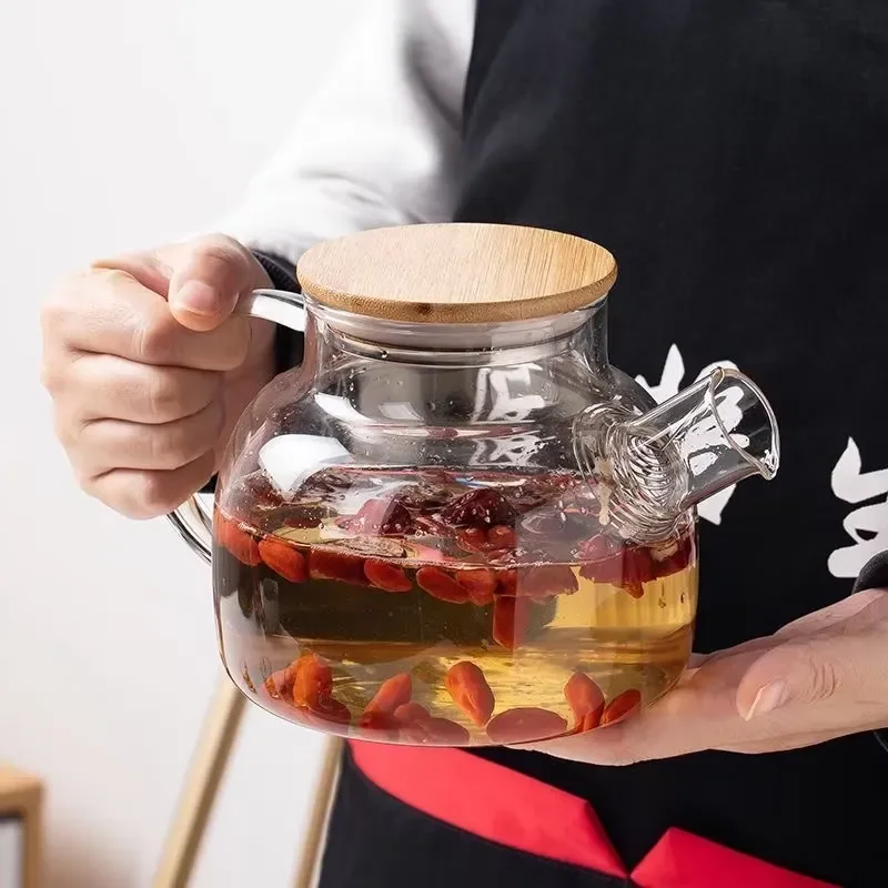 High Borosilicate Glass Teapot Set With Electric Heater Heat Resistant Tea Kettle For Fruit Infusion Loose Leaf Brewing
