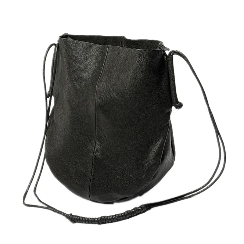 Miękka torba ze skóry owczej Nowa luksusowa torba damska ze skóry owczej Torba na jedno ramię typu cross-body w stylu retro, czarna torba na zakupy na weekendowe wakacje