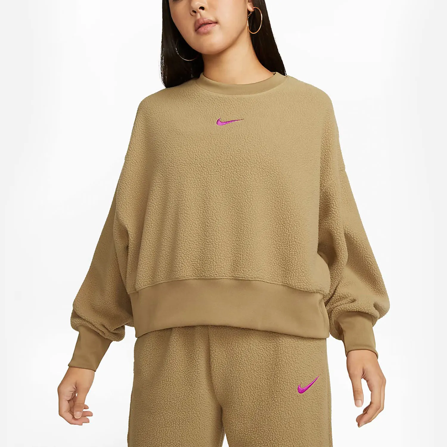 Nike Genuine New Women's Polar Fleece Crewneck Sweatshirt DQ6845-258