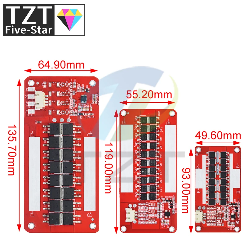 TZT BMS 3S 60A 100A 120A 12V 18650 Li-ion LMO Ternary Lithium Battery Charge Protection Circuit Board Input Output Same Port