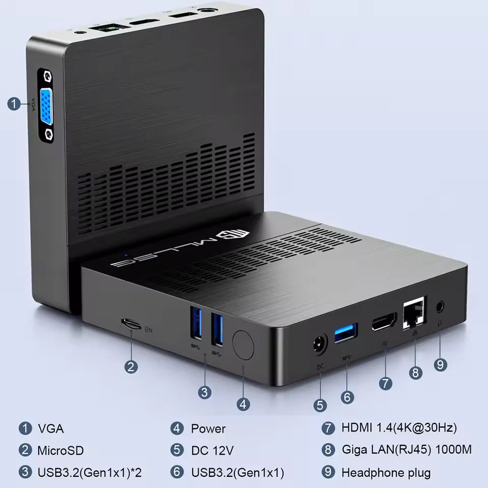 MLLSE M2 Air Mini PC Intel Celeron N4000 Window11 6 GB RAM 128 GB ROM WiFi 5 BT 4.2
