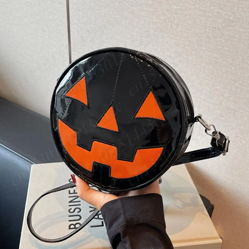 

Women Halloween Pumpkin Crossbody Bag PU Leather Fashion Pumpkin Satchel Bag Funny Creative Devil Shoulder Bag Halloween Bag