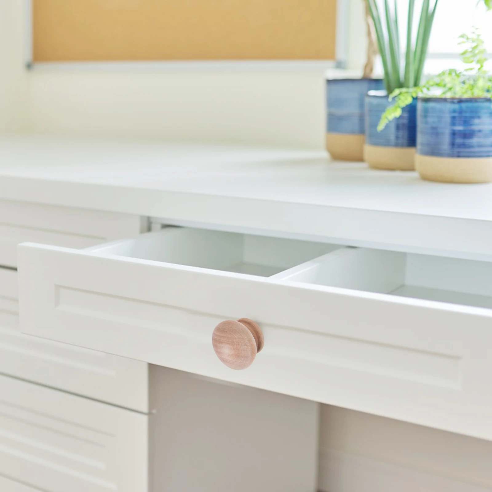 

2Pcs Wooden Pulls Cabinet Handles Natural Wood Mushroom Design Single Hole Wardrobe Closet Wood Knobs For Cabinets Hardware