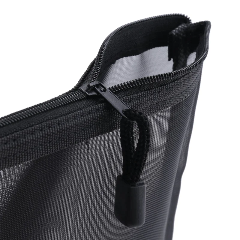 Stylish-12 Pieces Mesh Bags Black Mesh Zipper Pouch Makeup Bags Cosmetic Travel Organizer Bags Pencil Case