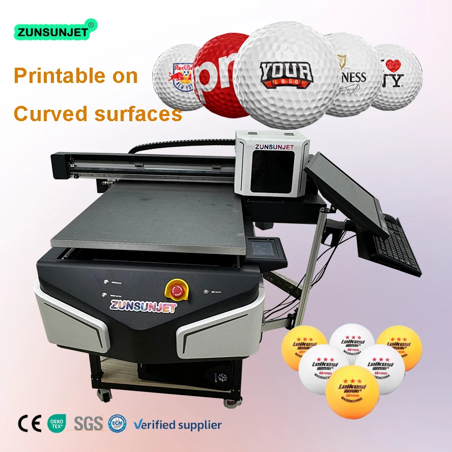 Zunsunjet Wholesale Pro6090 6090 60X90 White Varnish Uv Flat Bed Automatic Auto Uv Dtf Flatbed Inkjet Printer Printing Machine