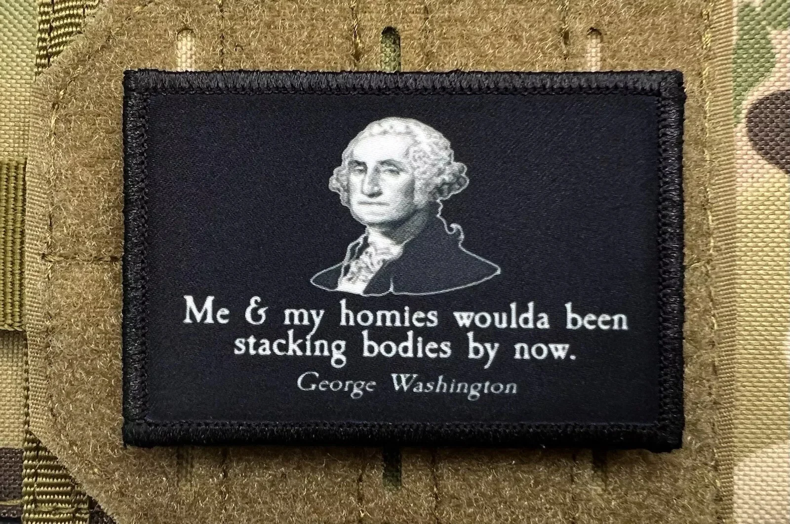 George Washington Quotation Morale Emblem Patch Hook and Loop Military Badge Tactical Morality Army Backpack Sticker