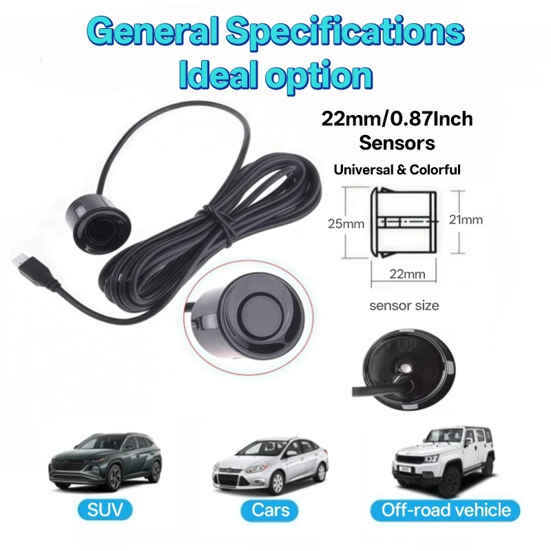 SINOVCLE LED نظام استشعار مواقف السيارات الخلفية باركترونيك رصد عرض النسخ الاحتياطي الجرس 4 أجهزة الاستشعار 22 مللي متر 12 فولت