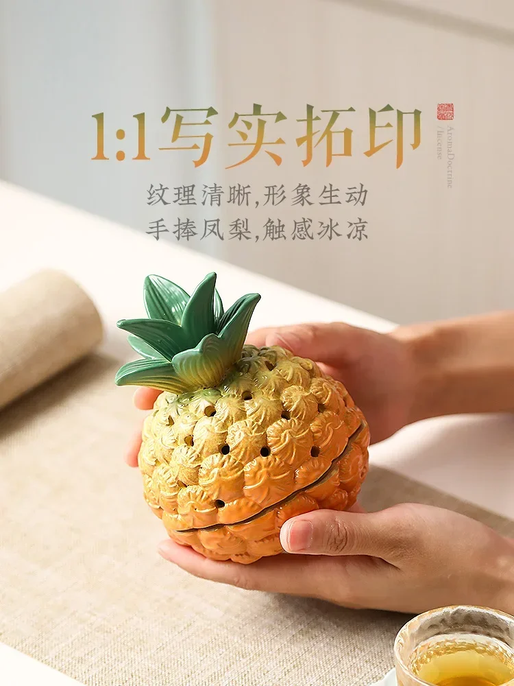 

Pineapple Aromatherapy Burner Ceramic Incense Burner Creative Moxibustion Incense Burner Home Sandalwood