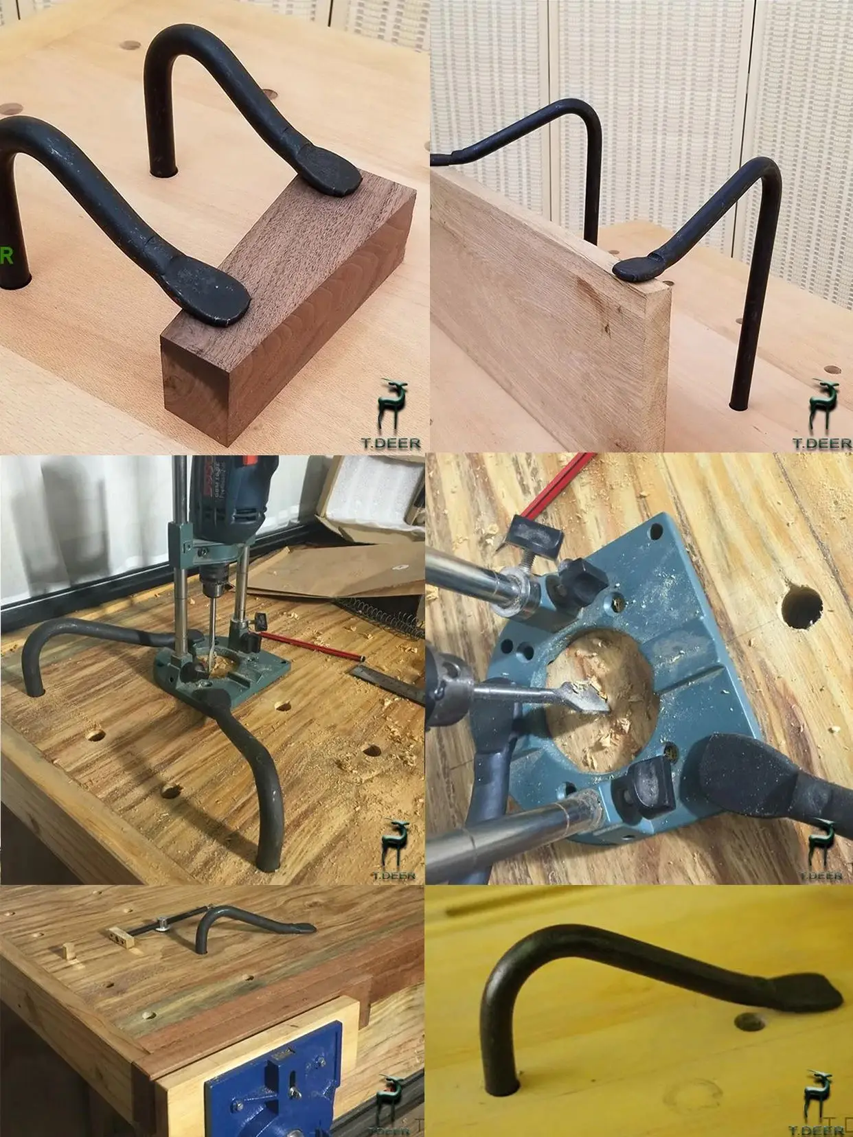 Workbench Holdfast Steel Clamp, T.DEER BD-Holdfast-S ,Suitable for 19mm table holes