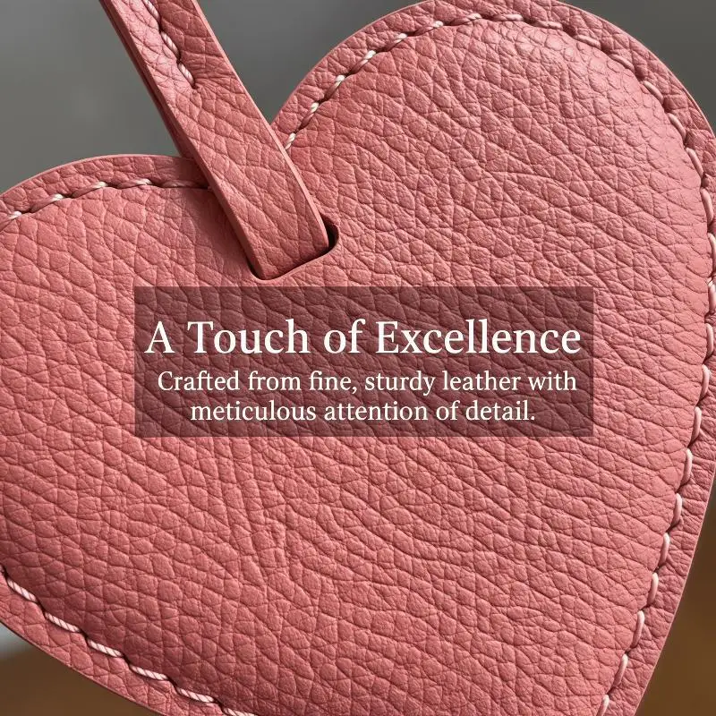 PU Leather Heart Bag Charm Assorted Colors Durable Lovely Pendant for Women Handbag Purse Decor Christmas Gifts