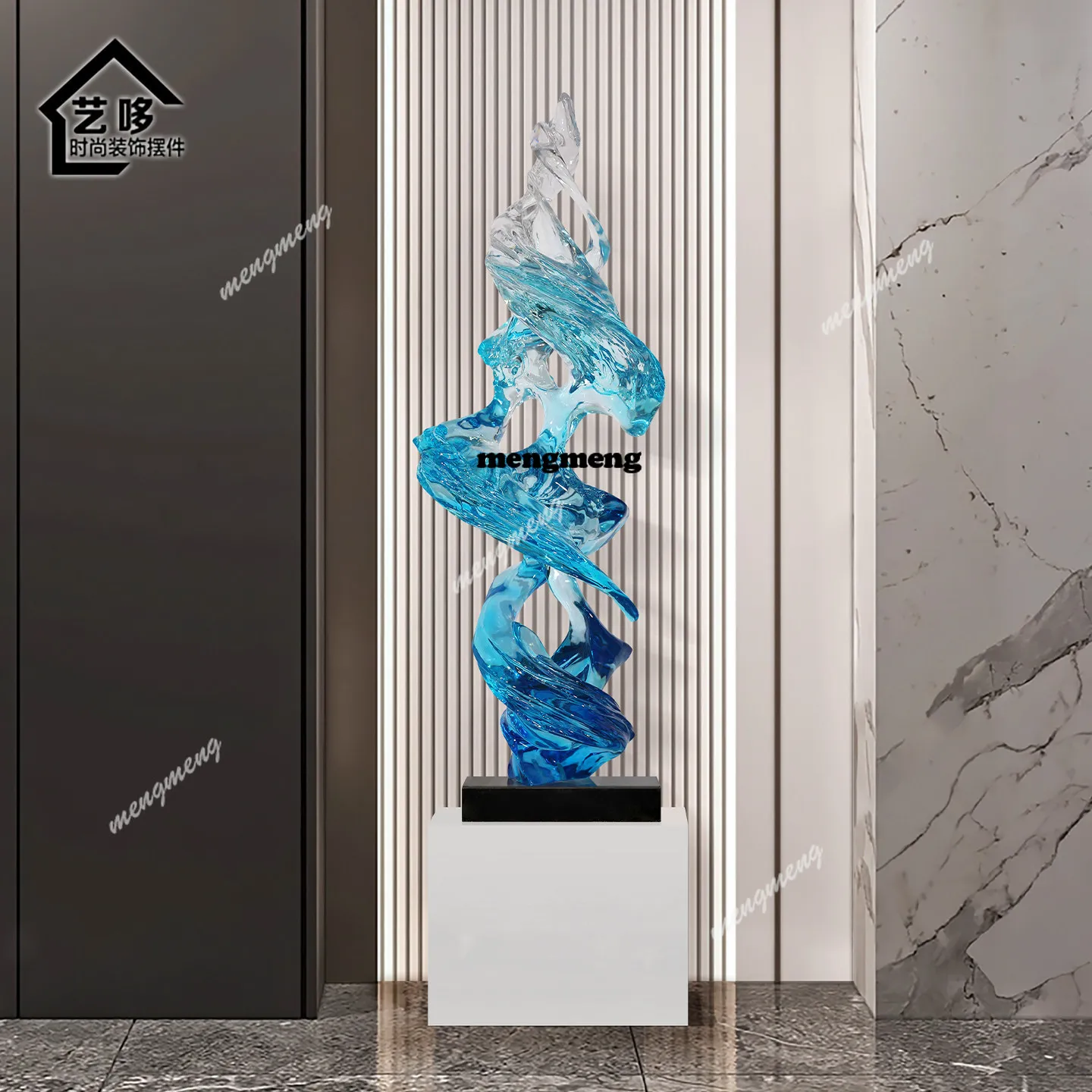 Italian imitation glazed resin large floor ornament hotel lobby entrance staircase landscaping sculpture