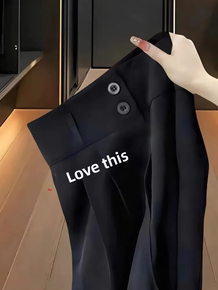 Bla High Waist Suit Pants Women's 2025 New Spring Autumn Profional Office Straight Leg Narrow Version Wide Leg Pants