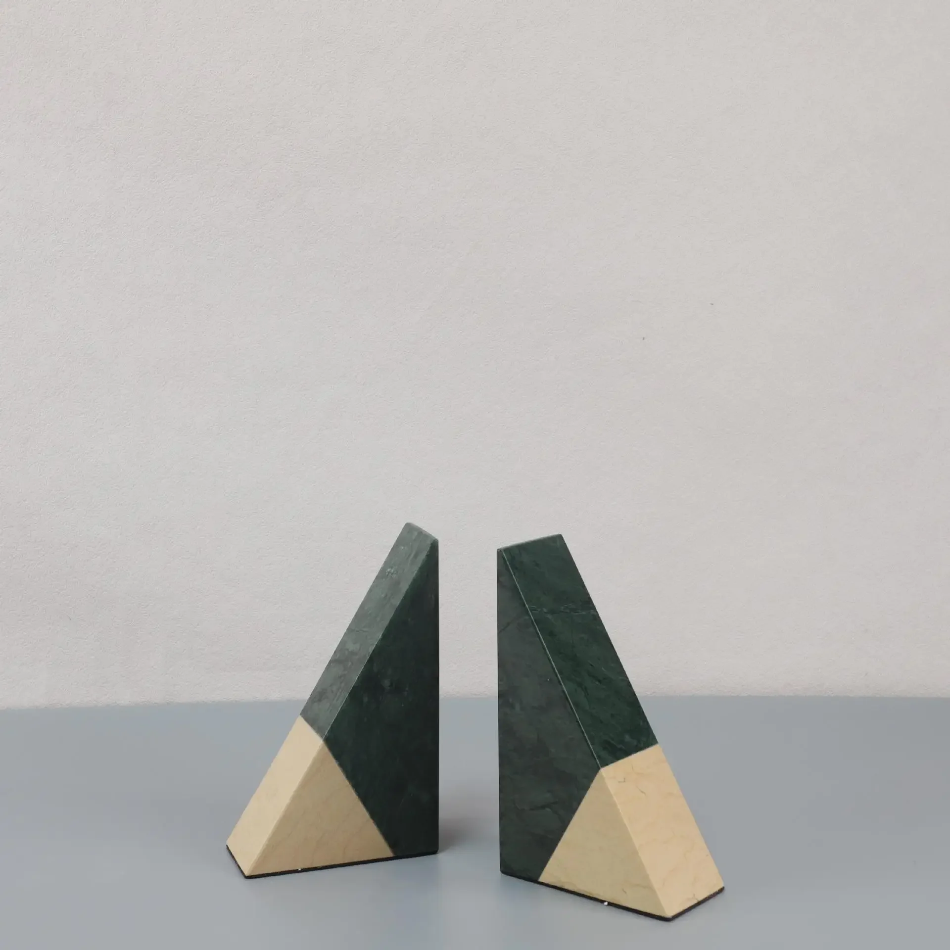 Simple wabi-sabi wind triangular splicing marble book file bedroom TV cabinet decoration ornament