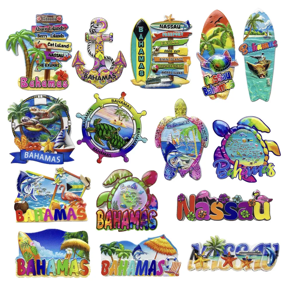 South America Bahamas Sea View Fridge Magnet Tourist Souvenirs Bottle Opener Refrigerator Magnetic Stickers Travel Gifts