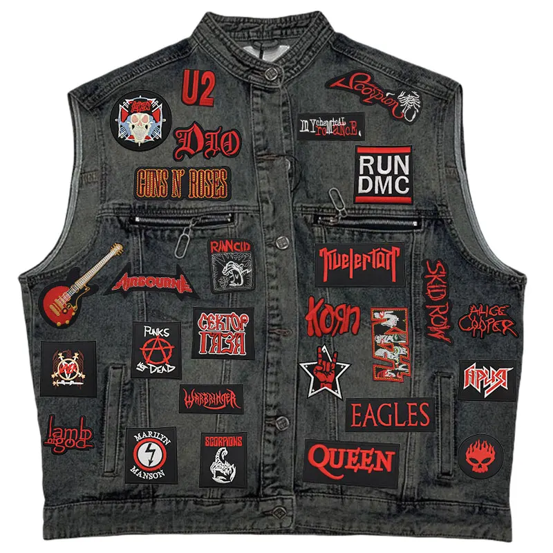 27pcs/lot Music Rock Band Patches Clothes DIY Embroidery Patches Appliques for Clothing Jacket Jeans Stickers Iron on Stripes